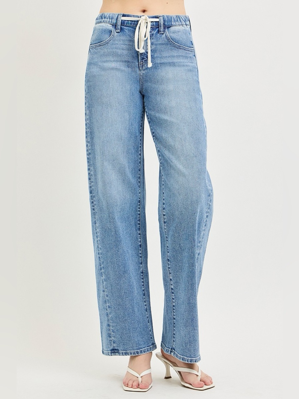 RISEN Relaxed Fit Drawstring Waist Jeans - Picture 2 of 6